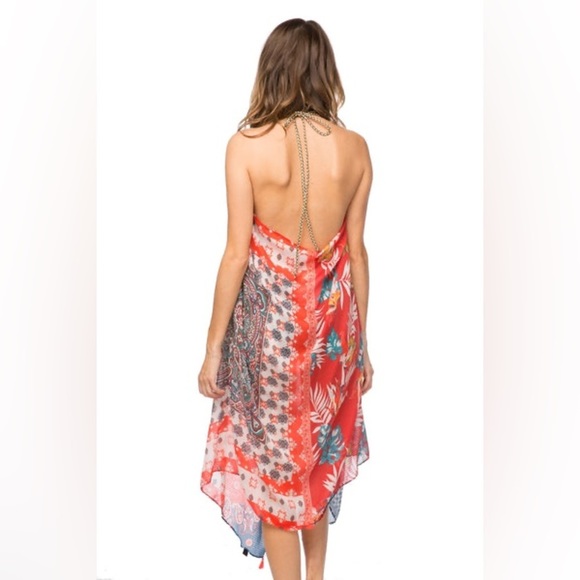 SOLD Subtle Luxury Maxi Tassel Dress in Two-Faced print OS - Picture 4 of 6